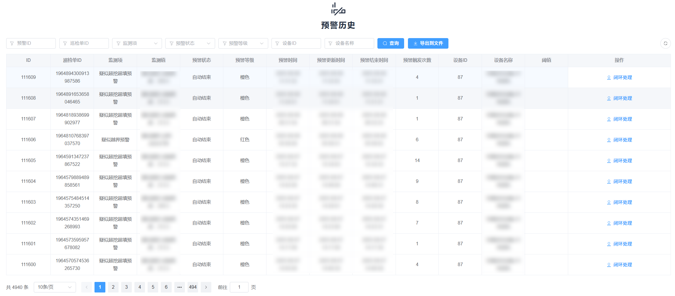 预警历史